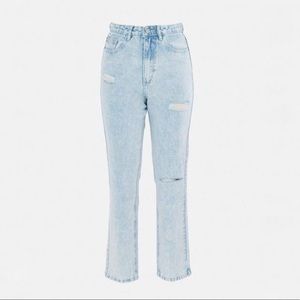 Missguided Blue Wash Straight Leg Jeans